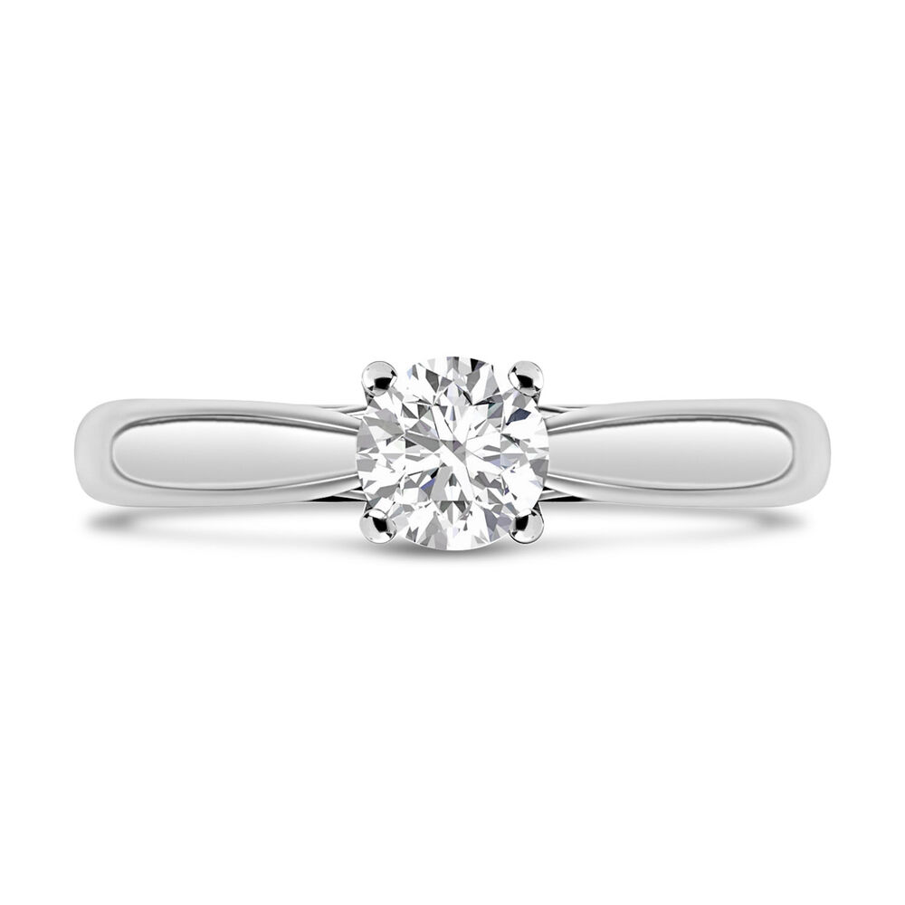18ct White Gold 0.50ct Round Diamond Orchid Setting Ring image number 1