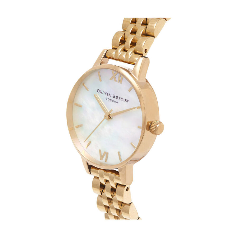 Olivia Burton Mother Of Pearl Yellow Gold-Toned Ladies Watch