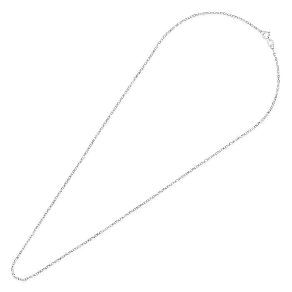 9ct White Gold 18'  Rolo Chain Necklace image number 2