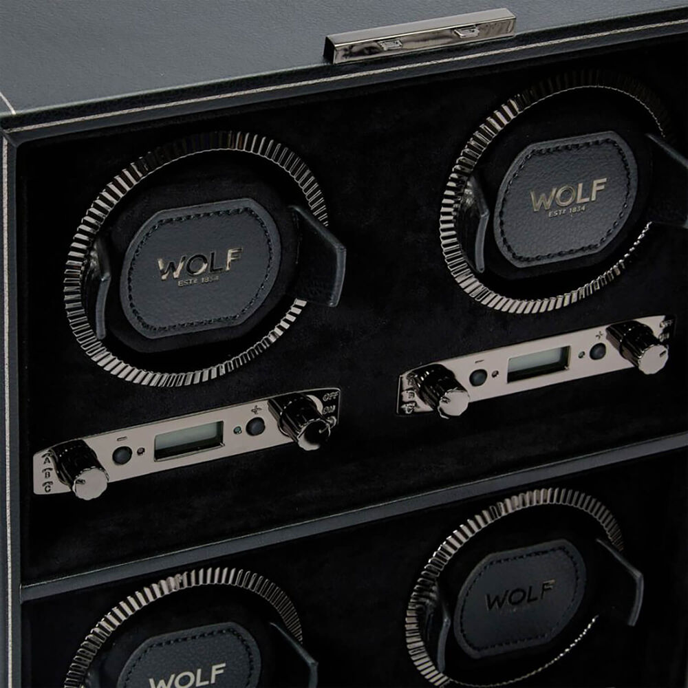 WOLF British Racing 4 Piece Black Watch Winder