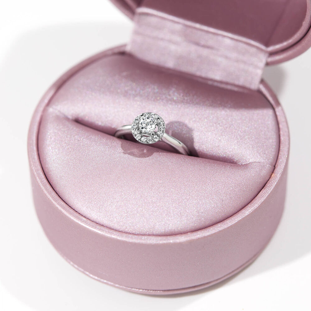 Platinum 0.43ct Amia Diamond Halo Ring image number 2