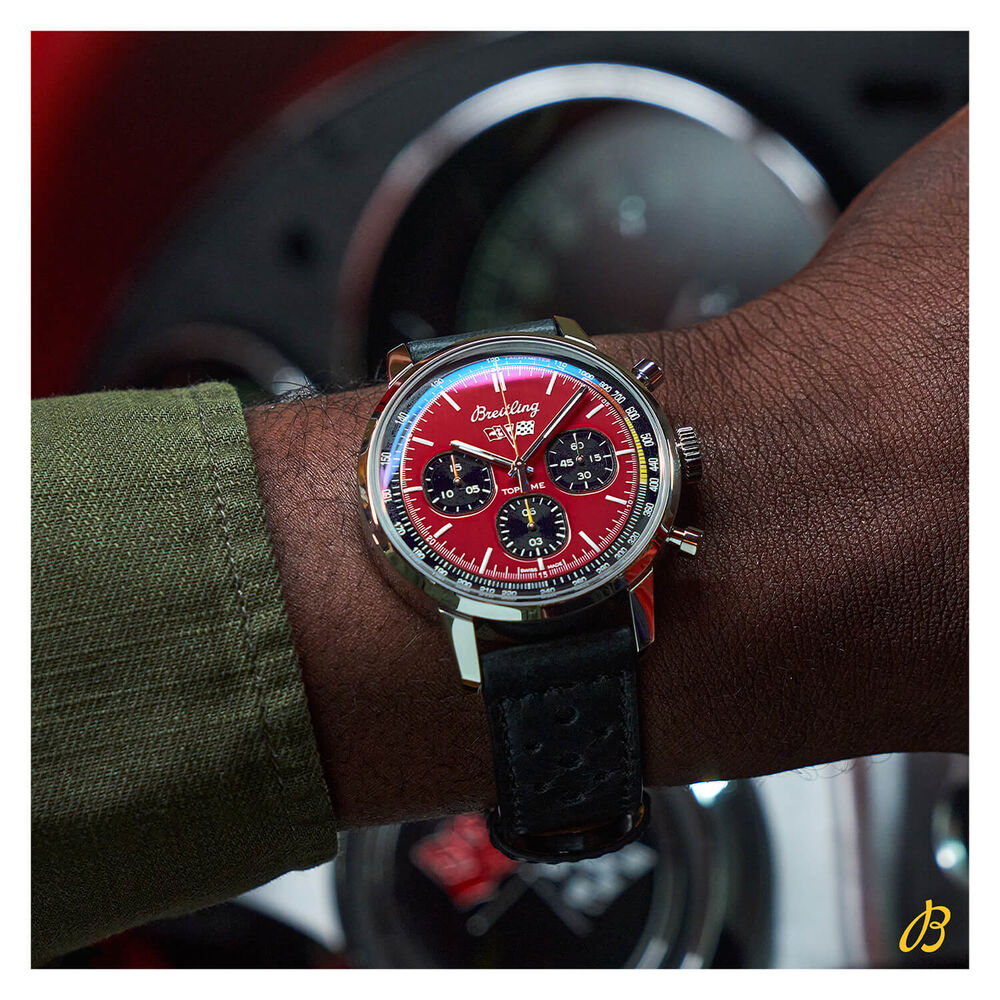 Breitling Top Time Chevrolet Corvette With Red Dial Black Strap Watch image number 3