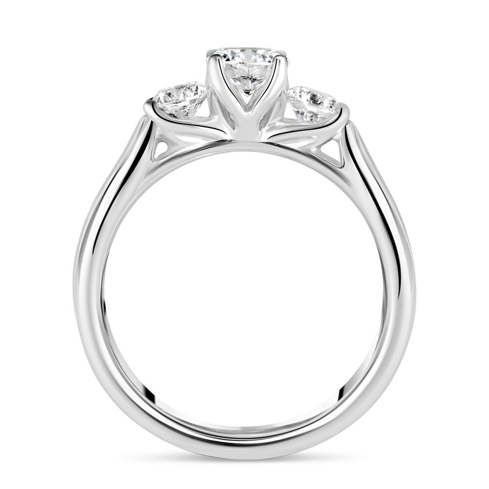 Platinum 0.75 Carat Diamond Three Stone Ring