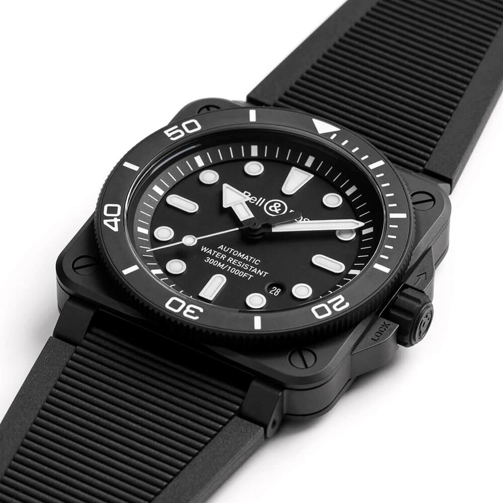 Bell & Ross BR 03 Diver Black Matte Ceramic 42mm Dial Rubber Strap Watch image number 2