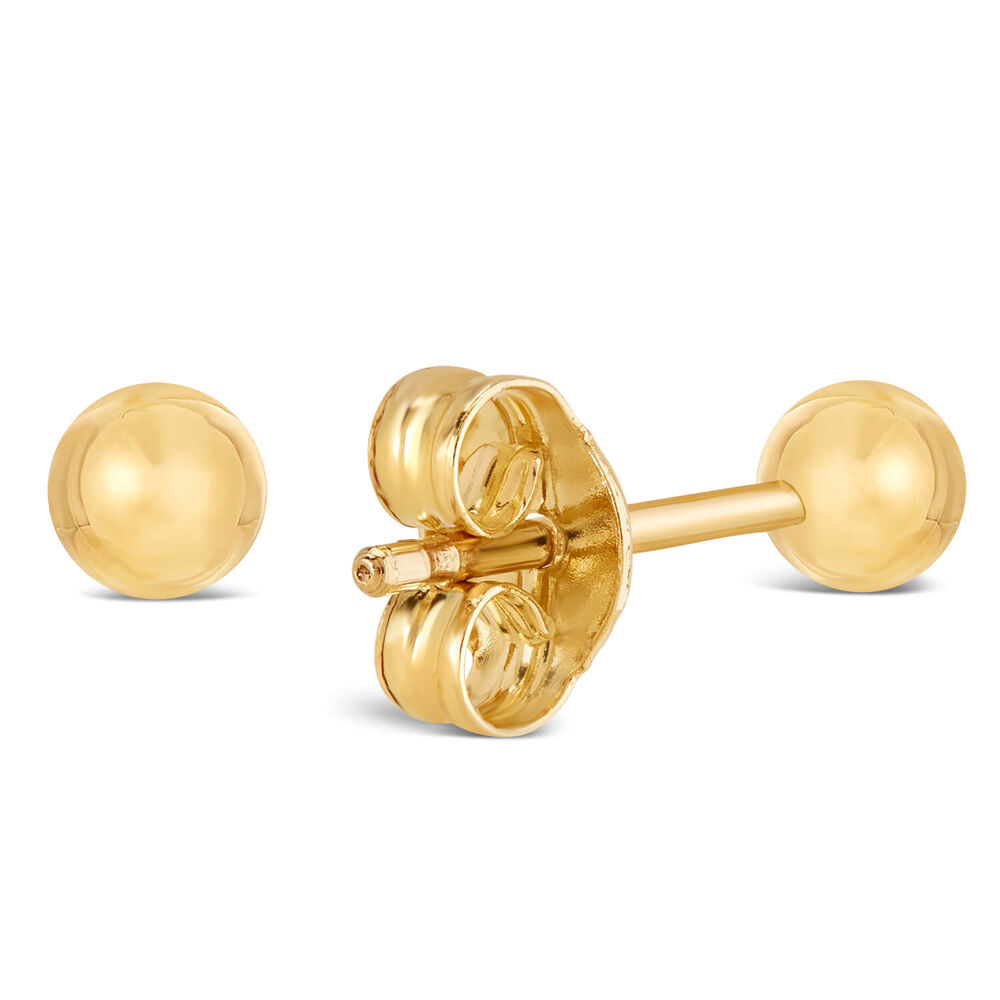 9ct Yellow Gold 3mm Polished Ball Stud Earrings image number 2