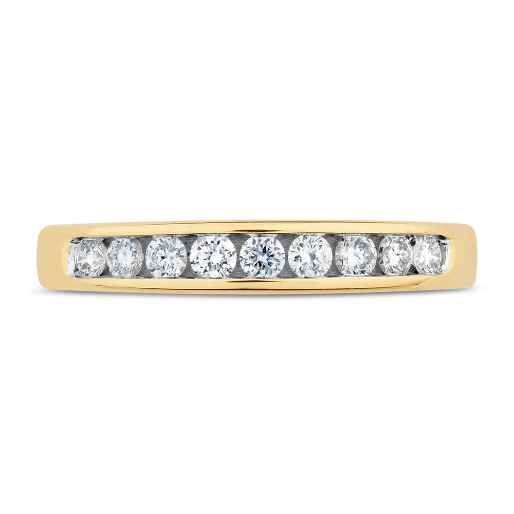 9ct Yellow Gold 0.25ct Diamond Nine Stone Channel Ring image number 1
