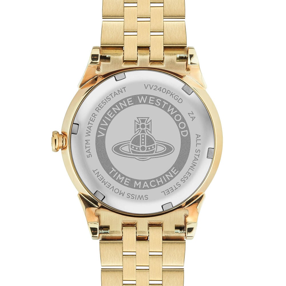Vivienne Westwood Seymour 38mm Pink Dial Yellow Gold Steel Bracelet Watch image number 4