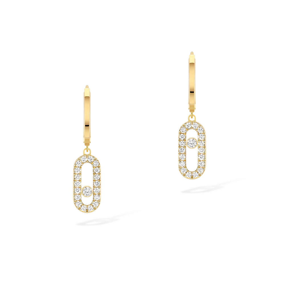 Messika Move Uno 18ct Yellow Gold 0.19ct Diamond Hoop Earrings image number 0