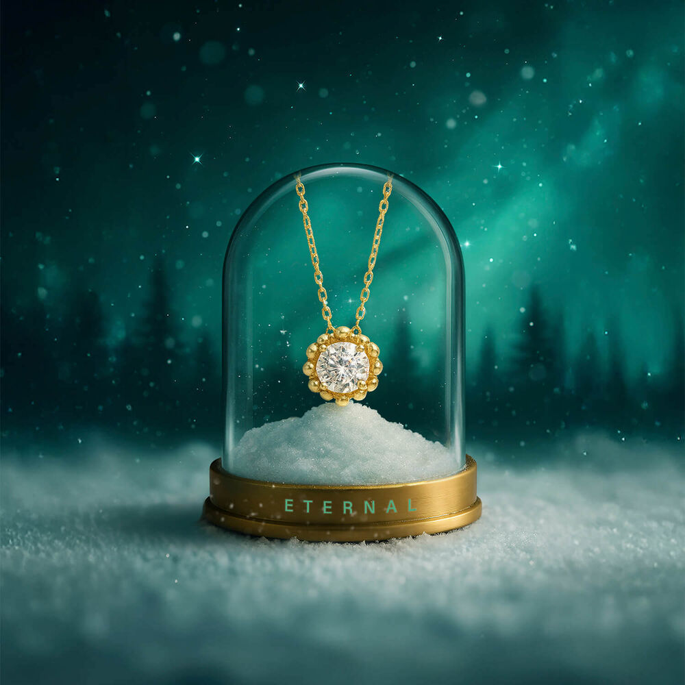 Born Granules 9ct Yellow Gold Lab Grown 0.50ct Round Diamond Pendant image number 6