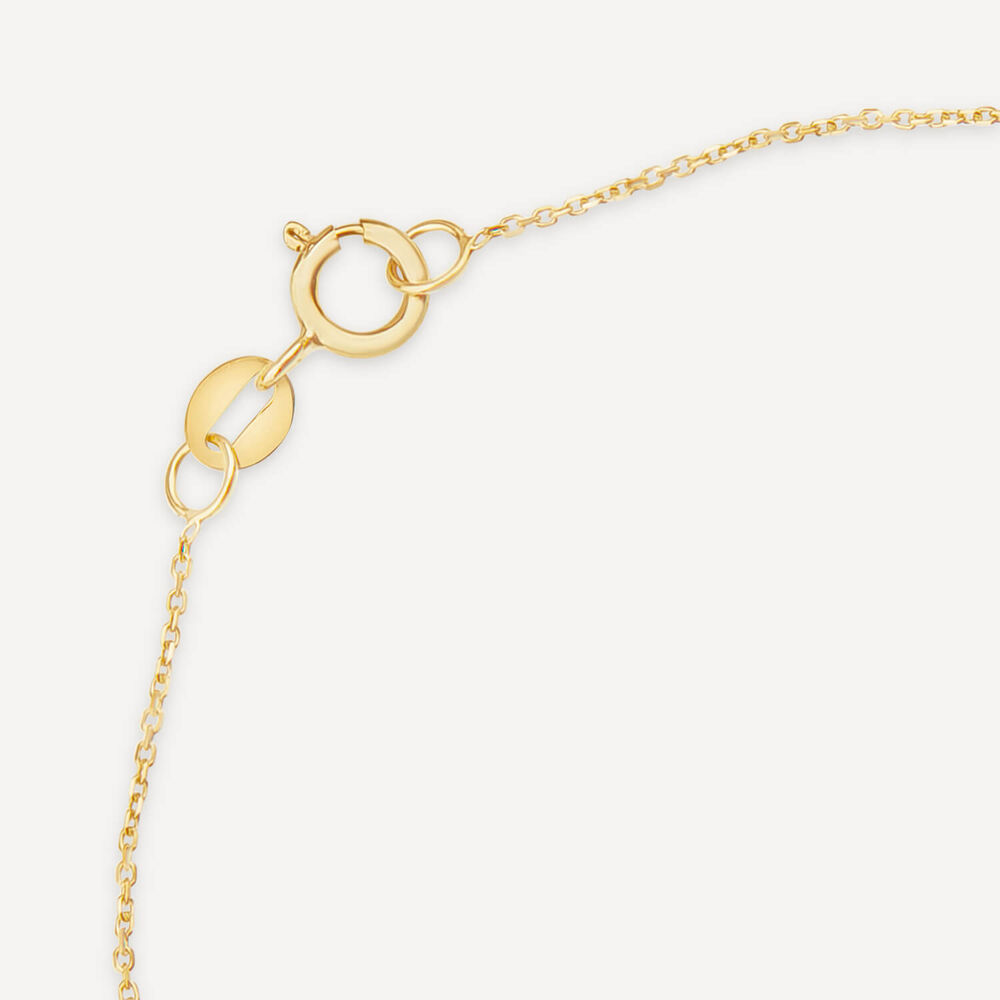 9ct Yellow Gold Half Glitter & Polished Circle Chain Bead Bracelet image number 4