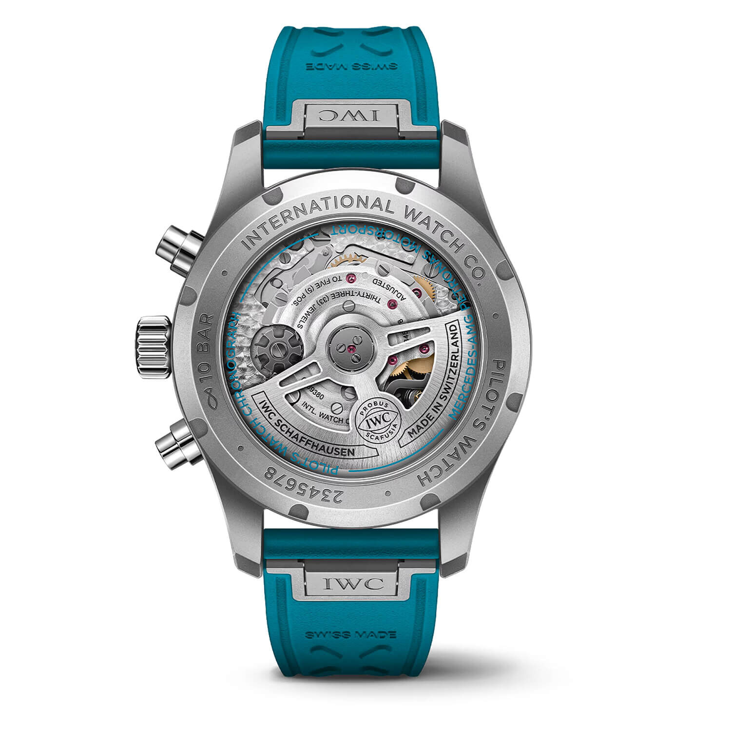 IWC Schaffhausen Pilot s Chronograph 41 Mercedes AMG Petronas Green Rubber Strap Watch
