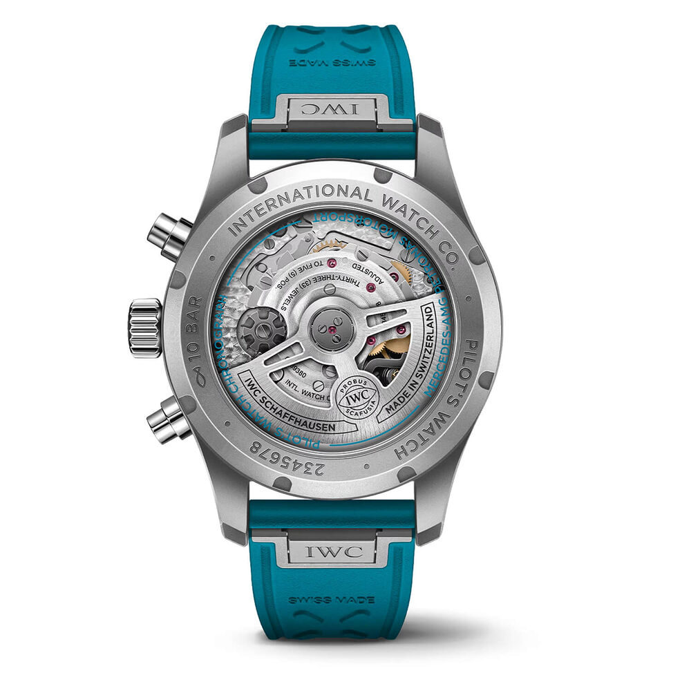 IWC Schaffhausen Pilot's Chronograph 41 "Mercedes-AMG Petronas" Green Rubber Strap Watch image number 3