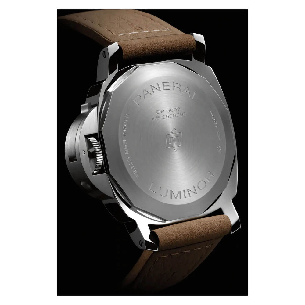 Panerai Luminor 44mm Base Logo Black Dial Beige Strap Watch image number 3