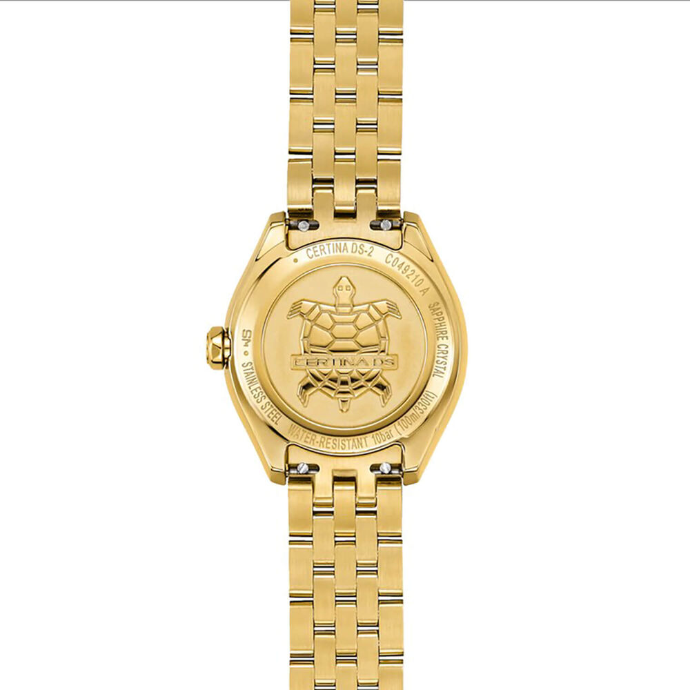 Certina DS-2 25mm White Mother of Pearl Dial Gold Tone Steel Bracelet Watch