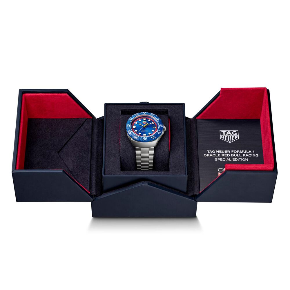 TAG Heuer Formula 1 Solargraph x Oracle Red Bull Racing 38mm Blue Dial Steel Bracelet Watch