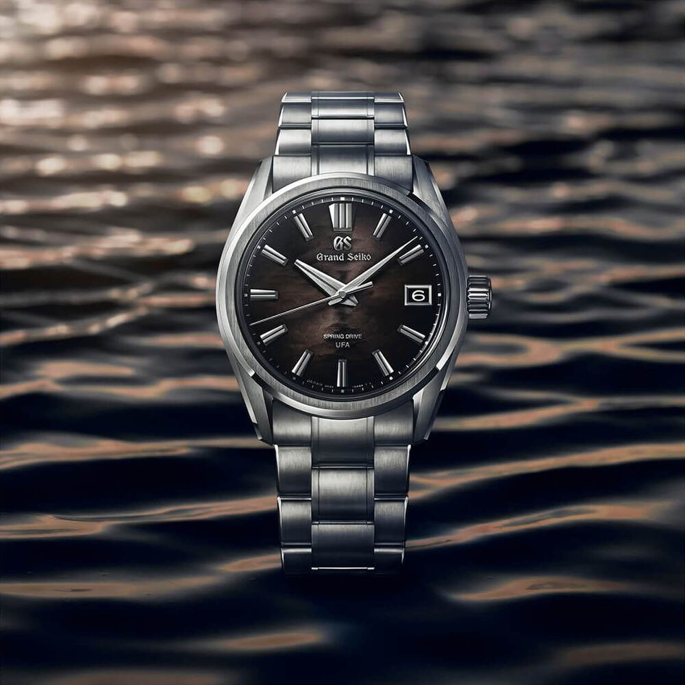 Grand Seiko Evolution 9 'Night Lake' Spring Drive UFA 40mm Black Dial Titanium Bracelet Watch