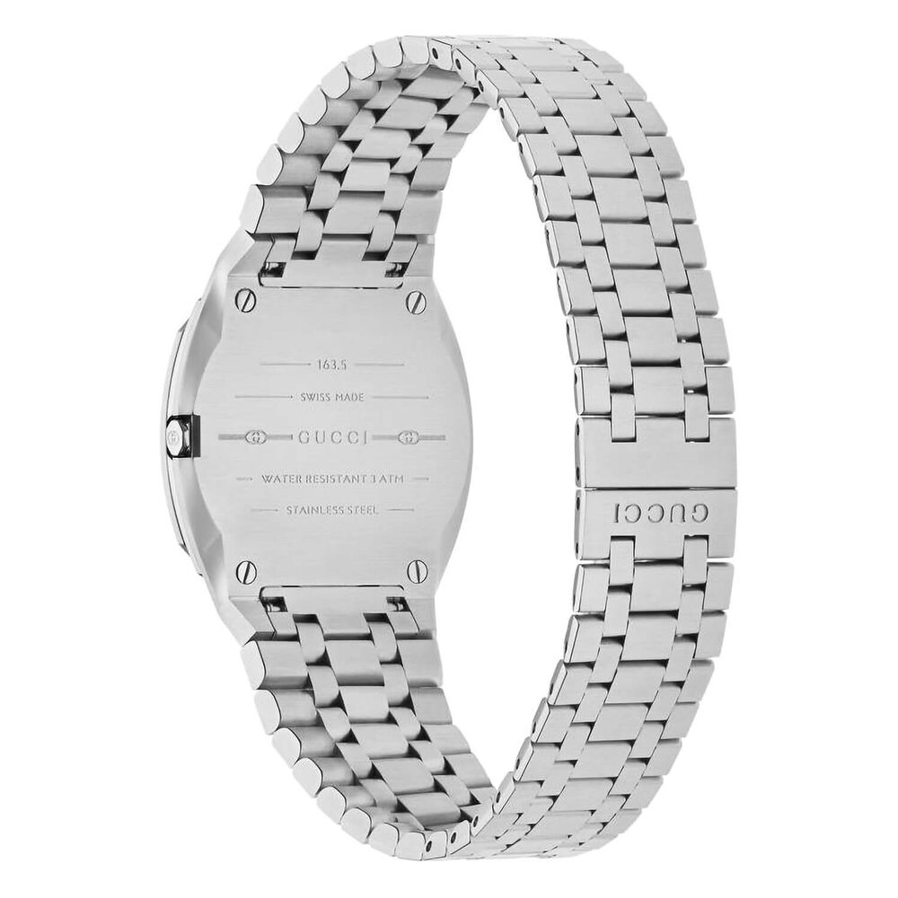 Gucci 25H 30mm White Dial Steel Case Bracelet Watch