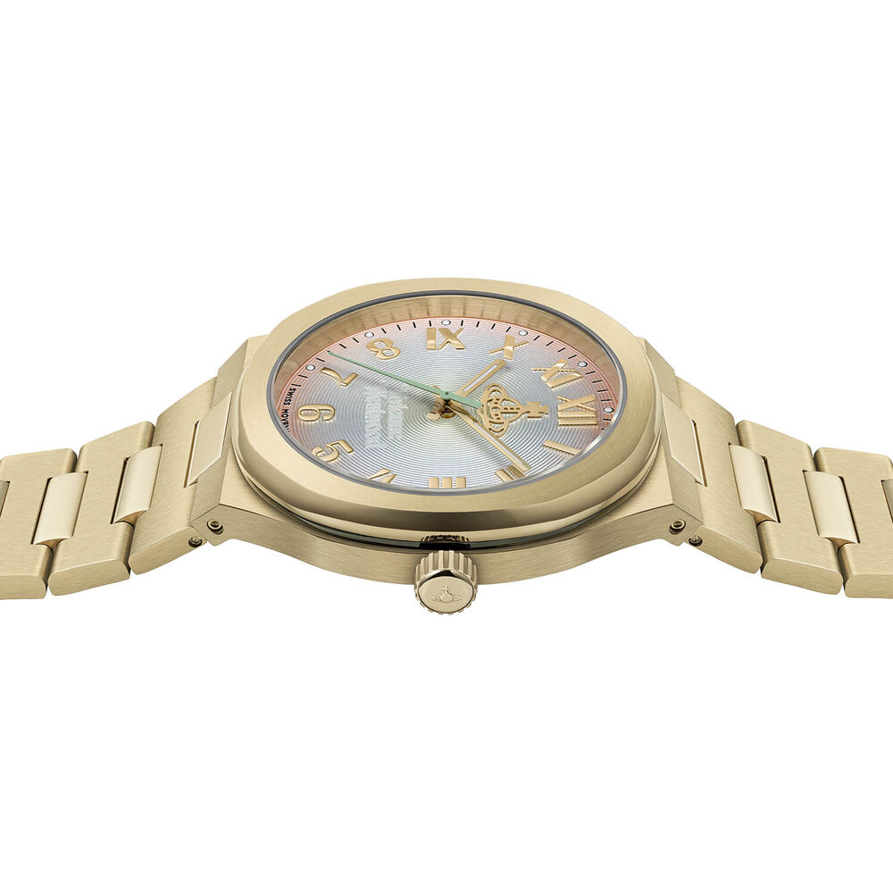Vivienne Westwood Merton 38mm Multi Coloured Dial Gold Steel Bracelet Watch image number 3