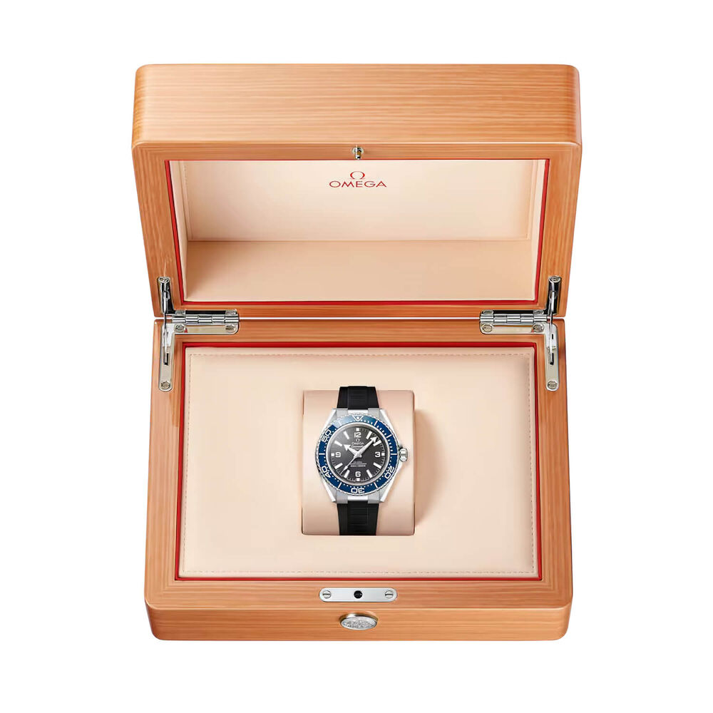 OMEGA Seamaster Planet Ocean 600M 42mm Black Dial Blue Bezel Rubber Strap Watch image number 6