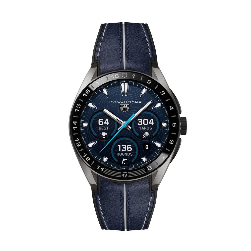 TAG Heuer Connected Calibre E5 x Taylormade Edition 45mm Titanium Case Leather Strap Watch