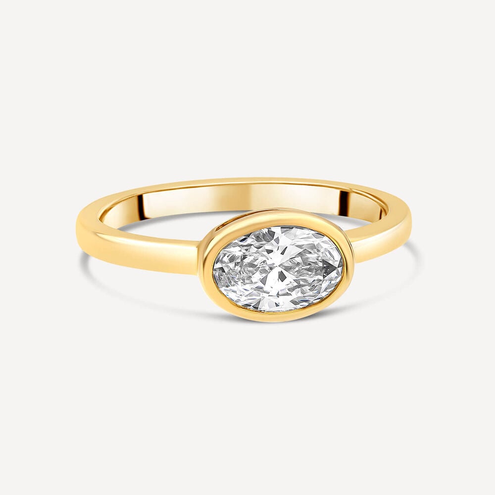 Born Orbit 9ct Yellow Gold Lab Grown 1ct Oval Diamond Ring
