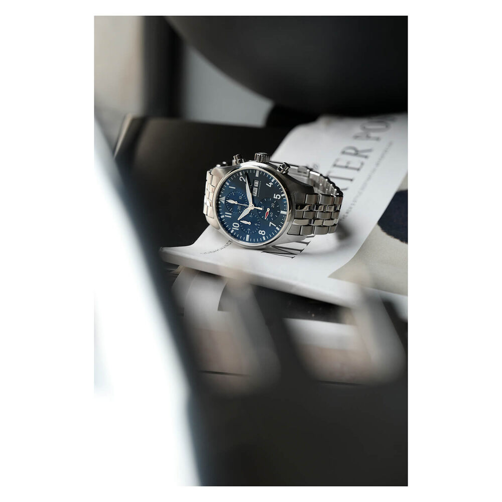 IWC Schaffhausen Pilot's Watch Chronograph 41 Blue Dial Bracelet Watch image number 5