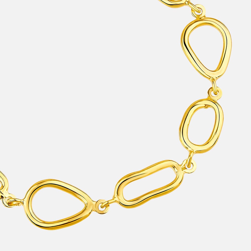 Yellow Gold Plated Sterling Silver Open Tear Loop Bracelet
