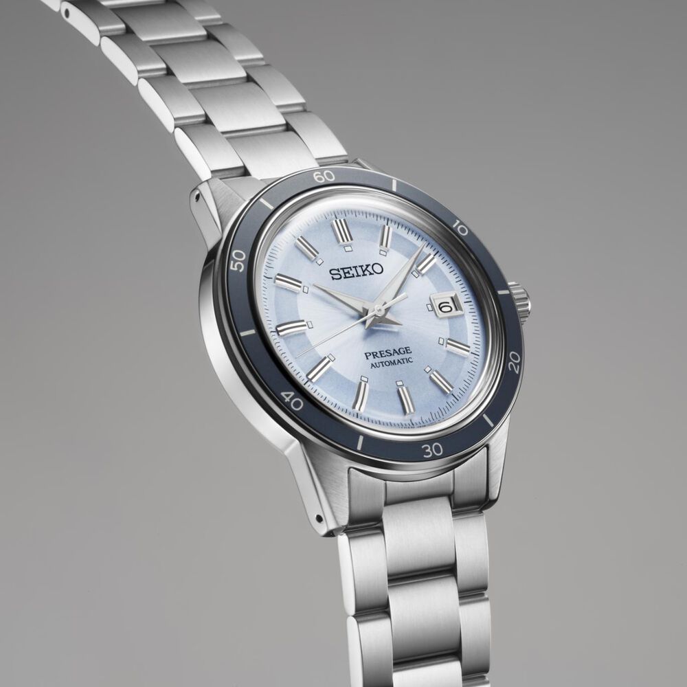 Seiko Presage Style 60s Limited Edition 39.5mm Blue Dial Bracelet & Strap Watch image number 2