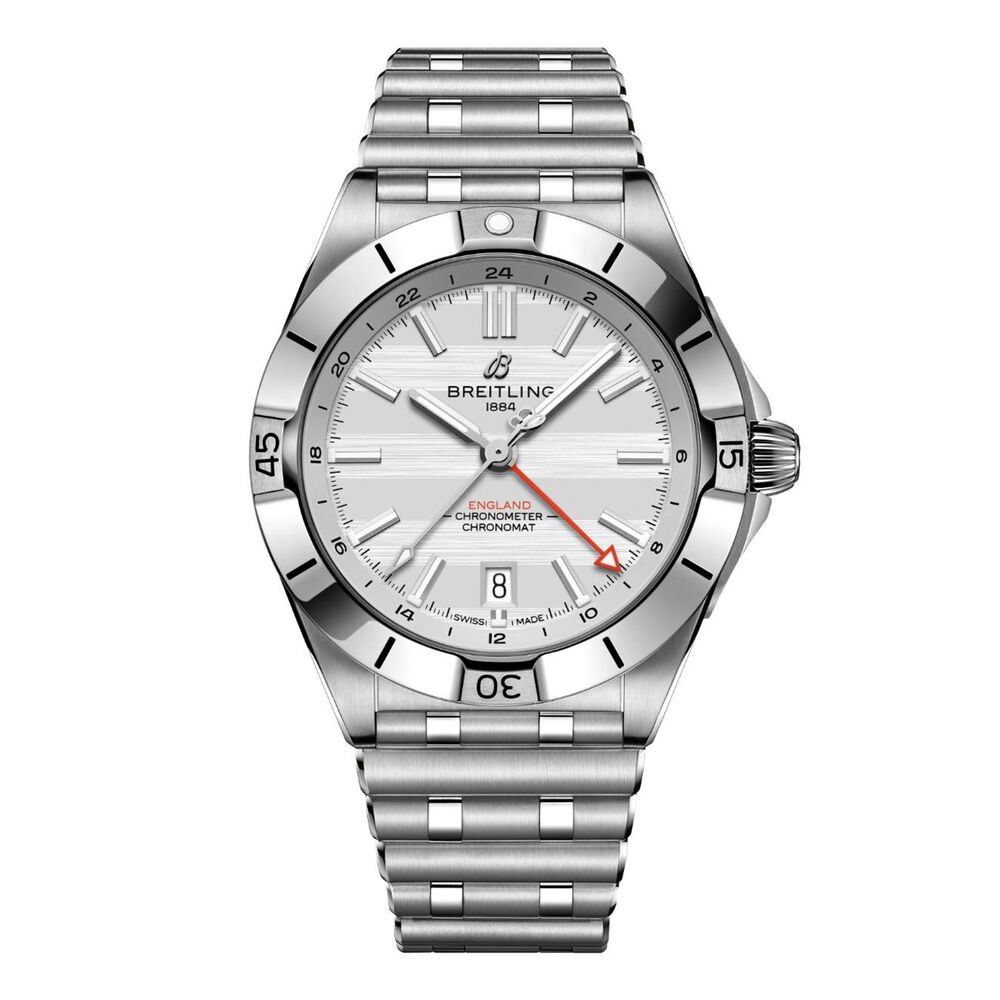 Breitling Chronomat GMT Six Nations England 40mm White Dial Steel Bracelet Watch image number 0