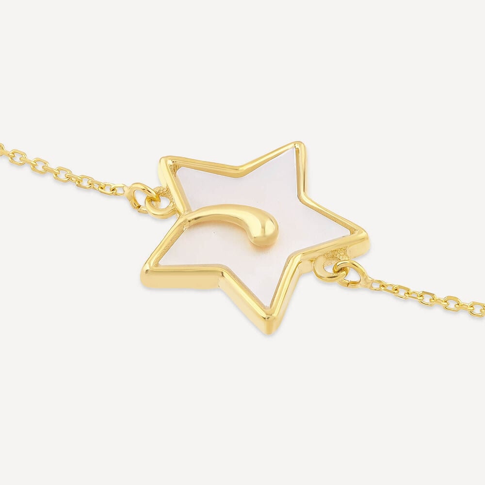 9ct Yellow Gold Mother of Pearl Star Bracelet image number 2