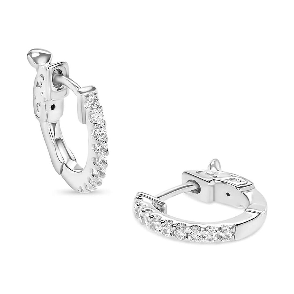CARAT* London Sterling Silver Crystal Hoop Earrings image number 0