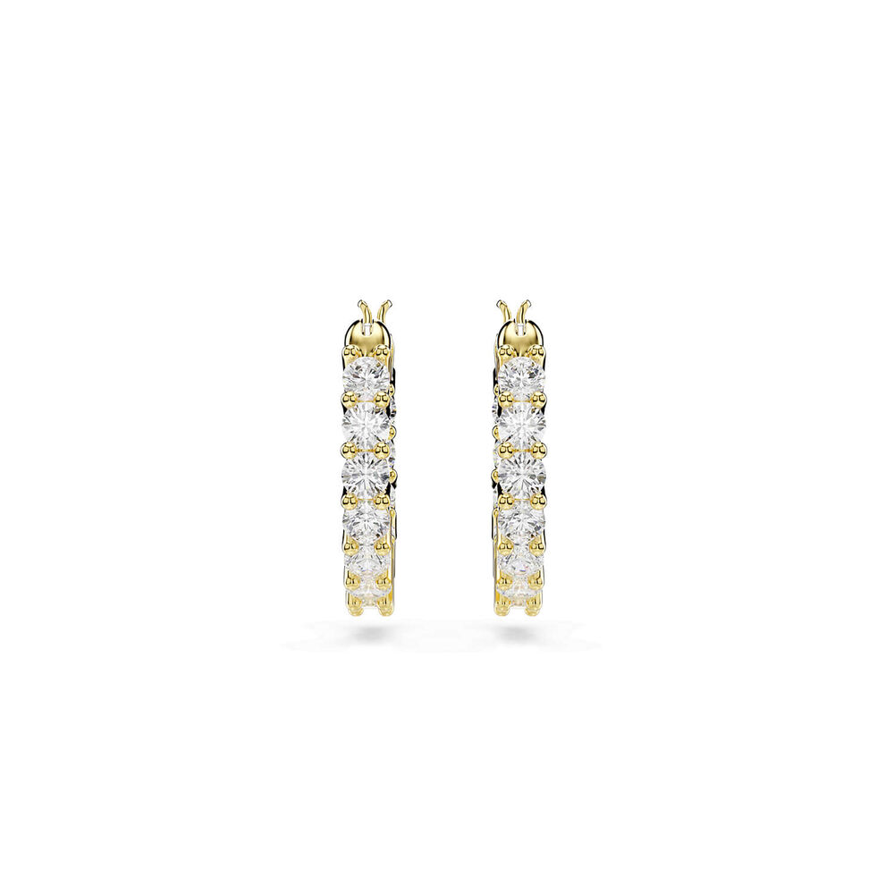 Swarovski Matrix Vittore Cubic Zirconia 18ct Yellow Gold FInished Hoop Earrings
