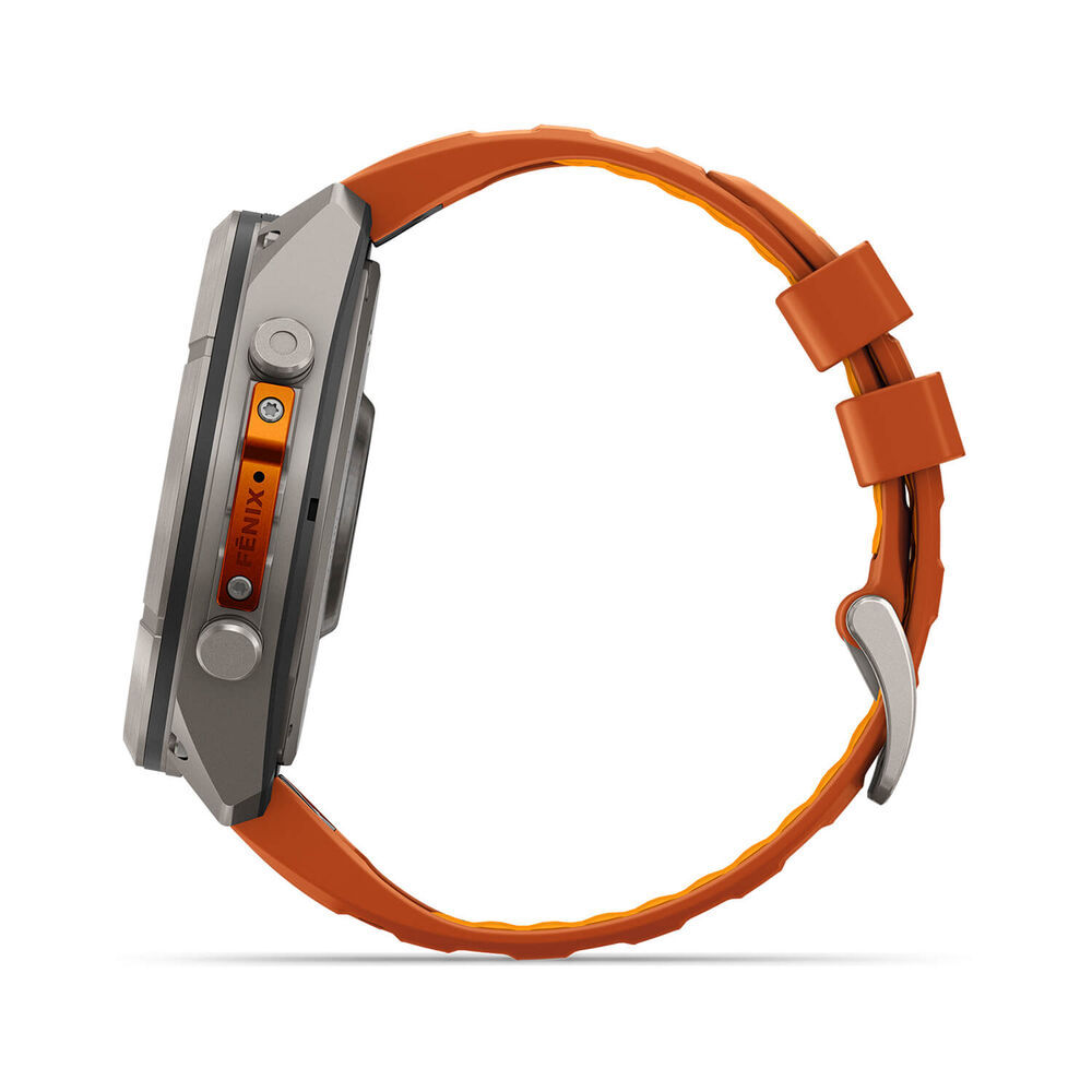 Garmin fenix 9 Pro 51mm Titanium Autumn Orange/Spark Orange Silicone Strap Watch