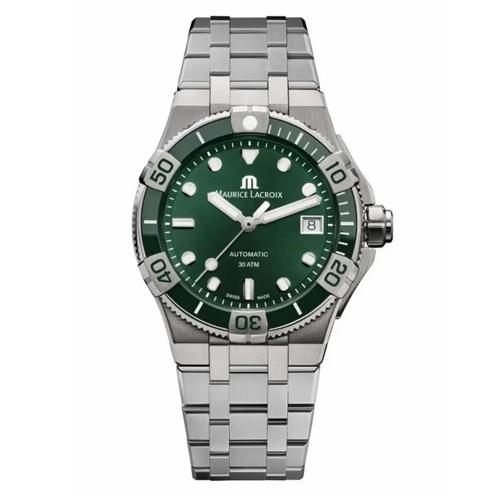Pre-Owned Maurice Lacroix Aikon Venturer 38mm Green Dial Steel Bracelet Watch image number 0