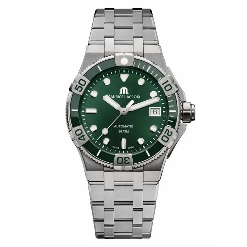 Pre-Owned Maurice Lacroix Aikon Venturer 38mm Green Dial Steel Bracelet Watch