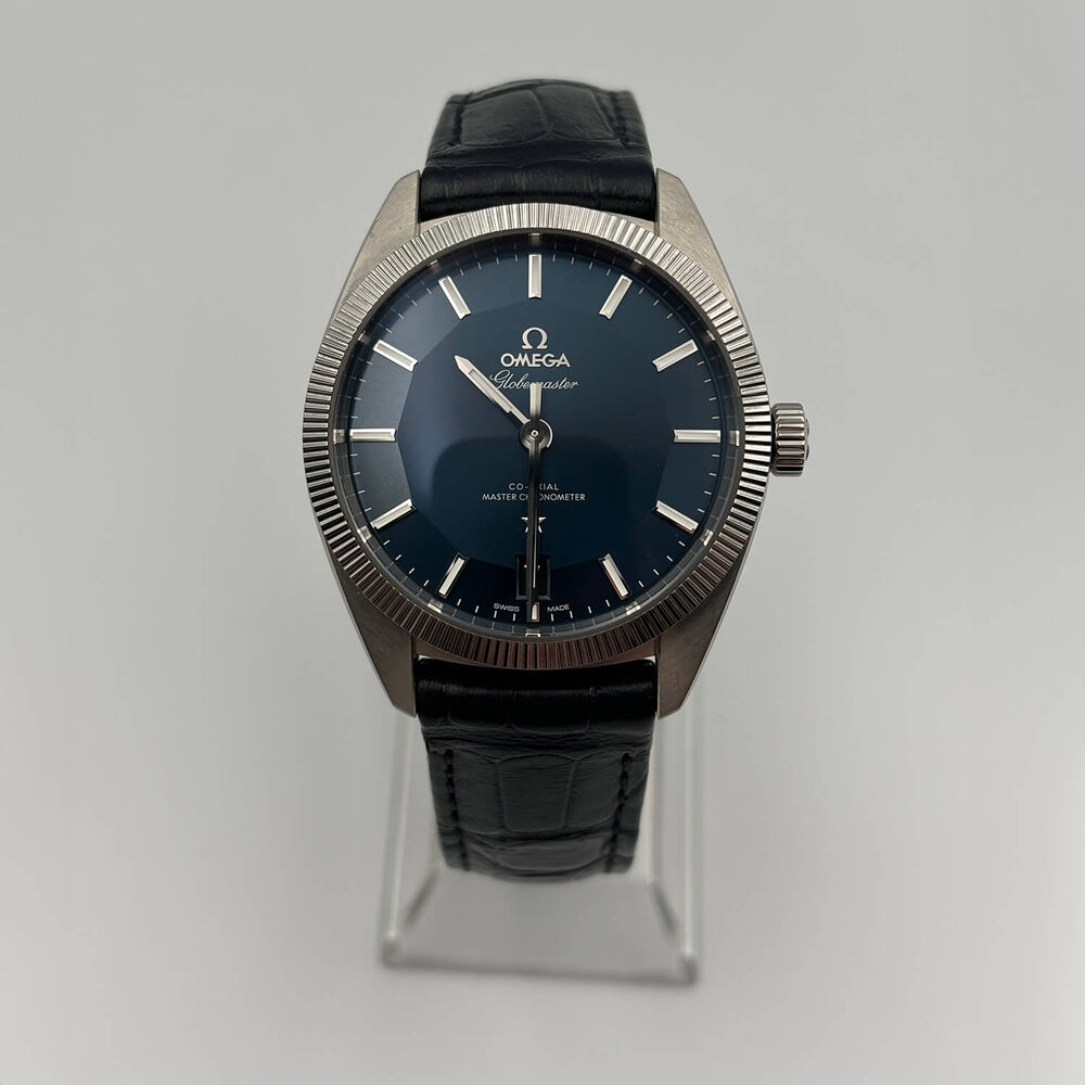 Pre-Owned OMEGA Constellation Globemaster 39mm Blue Dial Leather Strap Watch