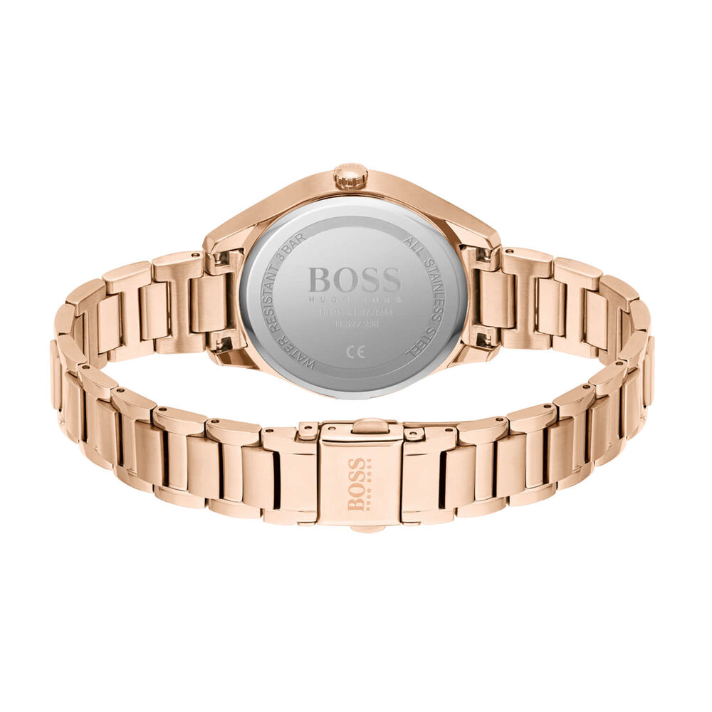 Hugo BOSS Grand Course 36mm Grey Dial Rose Gold IP Case Bracelet Watch image number 2