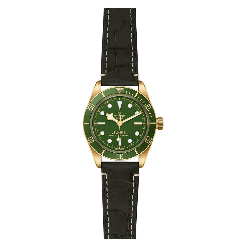 TUDOR Bay Fifty-Eight 39mm 18ct Yellow Gold Case Green Dial Leather Strap Watch image number 1