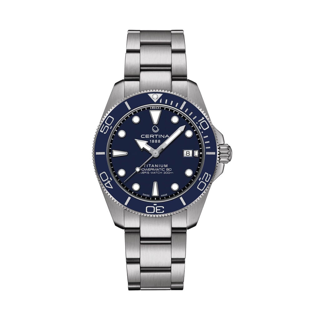 Certina DS Action Diver 40.5mm Blue Dial Titanium Bracelet Watch