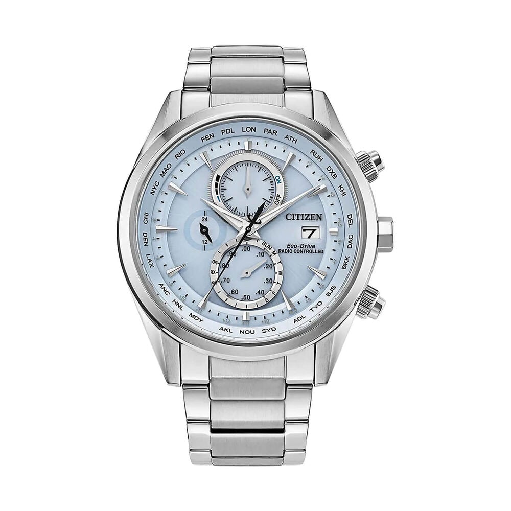 Citizen World Chronograph A.T 43mm Blue Dial Stainless Steel Bracelet Watch