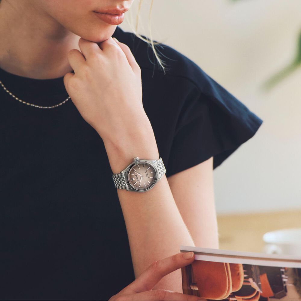 Seiko Presage Classic Series 'Fushi-iro' 36mm Brown Dial Steel Bracelet Watch image number 5