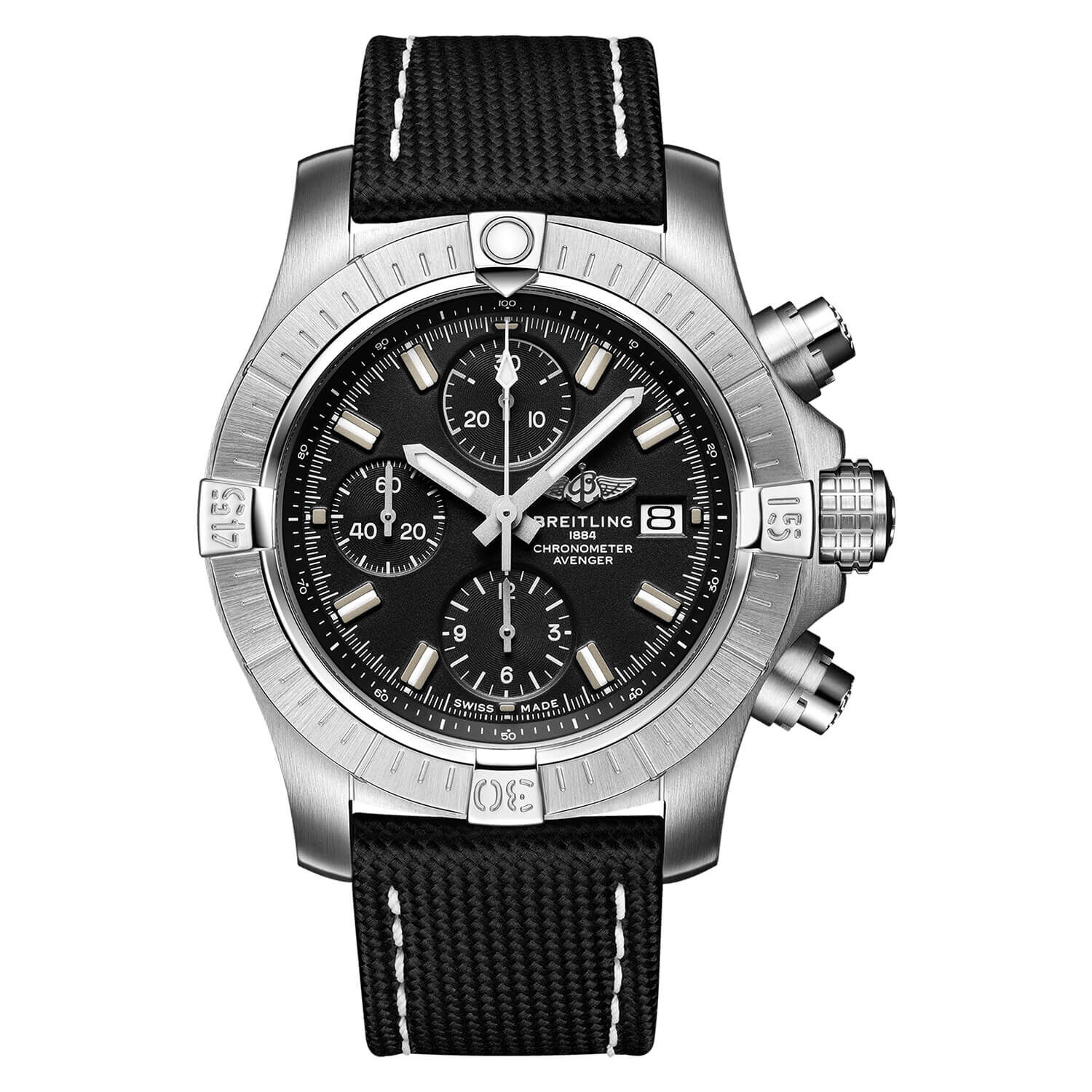 Breitling black leather strap online