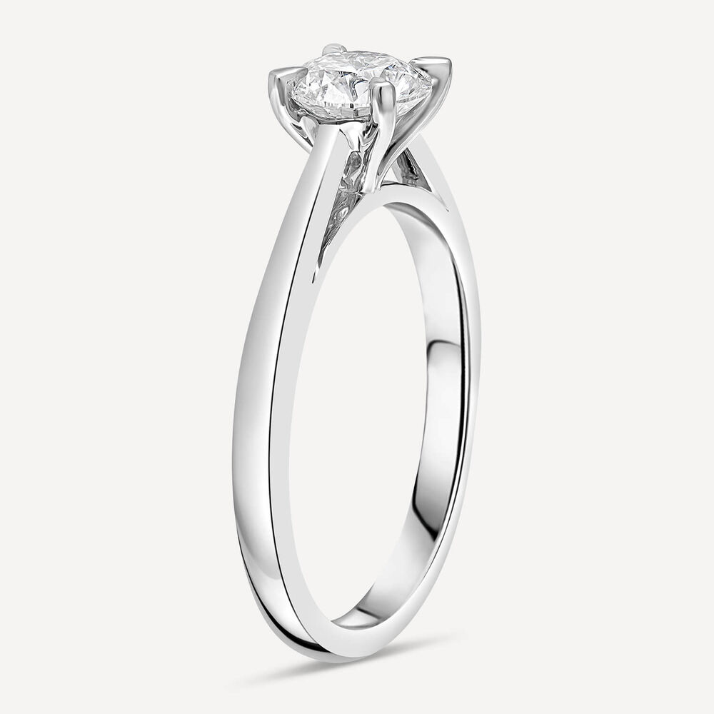 Platinum 0.71ct Round Diamond Four Claw Solitaire Ring image number 3