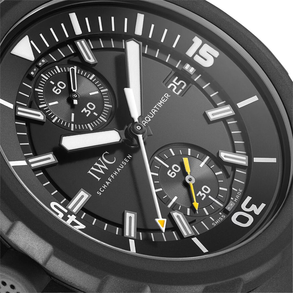 IWC Aquatimer Chronograph Edition 'Galapagos Islands' 45mm Black Dial Rubber Strap Watch image number 3