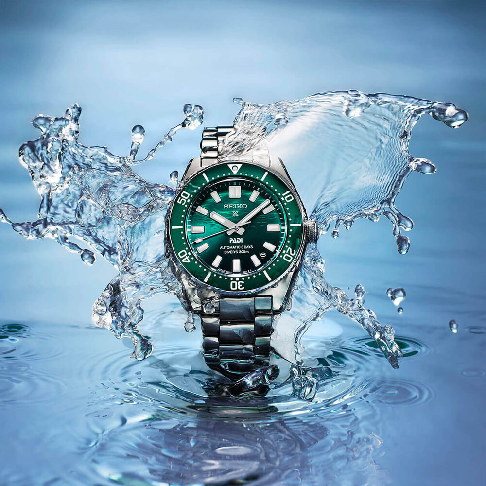 Seiko Prospex 1965 Heritage Diver’s PADI Special Edition 40mm Green Dial Steel Bracelet Watch image number 7