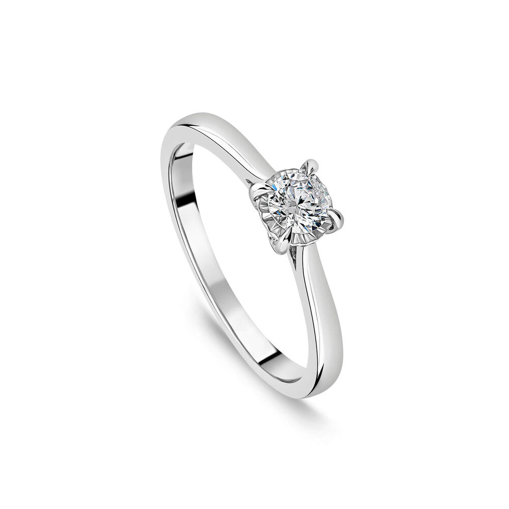 9ct White Gold 0.25ct Solitaire Illusion Plate Engagement Ring image number 0