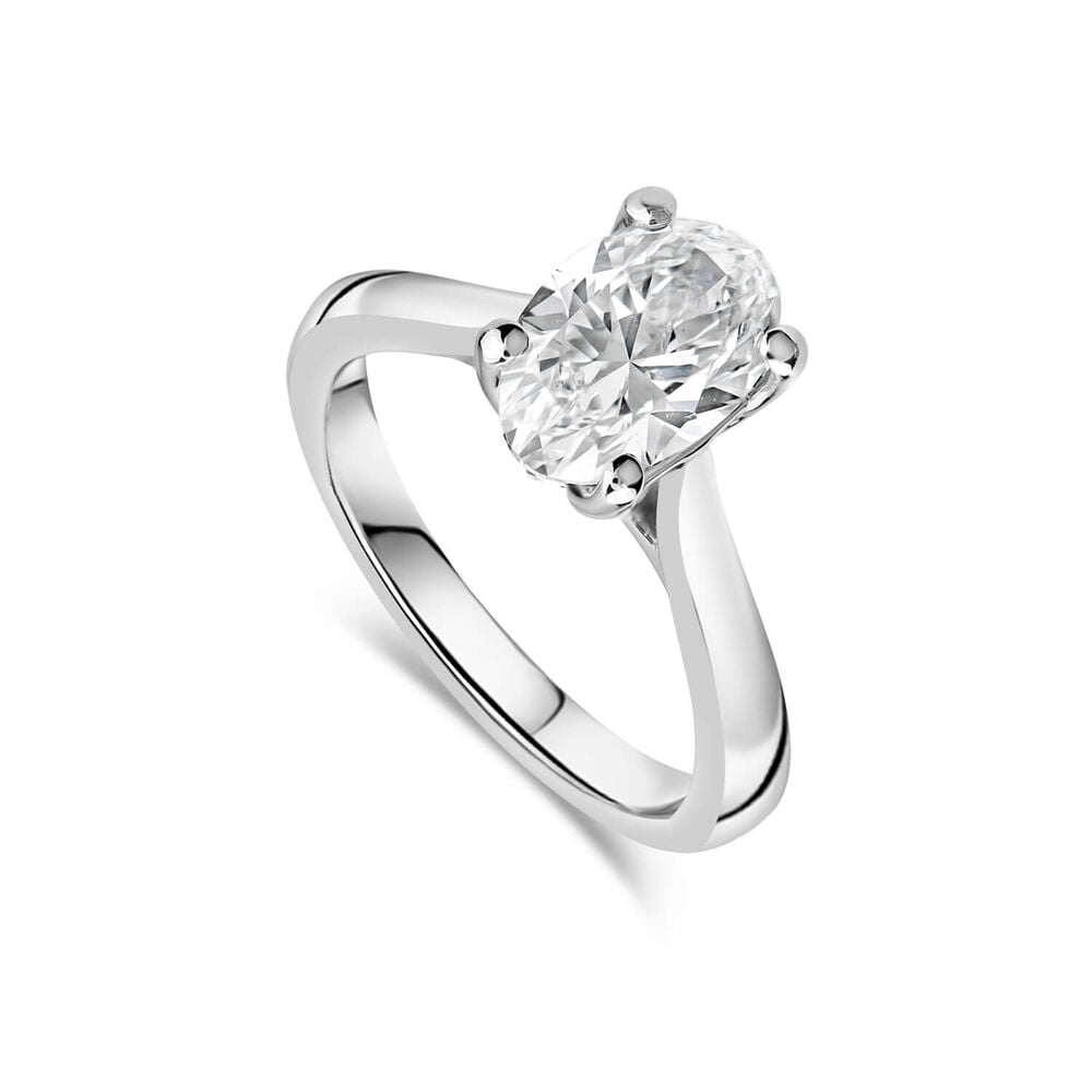 Born Platinum Lab Grown 2ct Solitaire Oval Diamond Ring