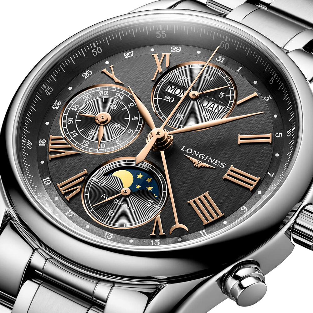 Longines Master Collection Collection 40mm Anthracite Dial Silver Steel Bracelet Watch image number 2