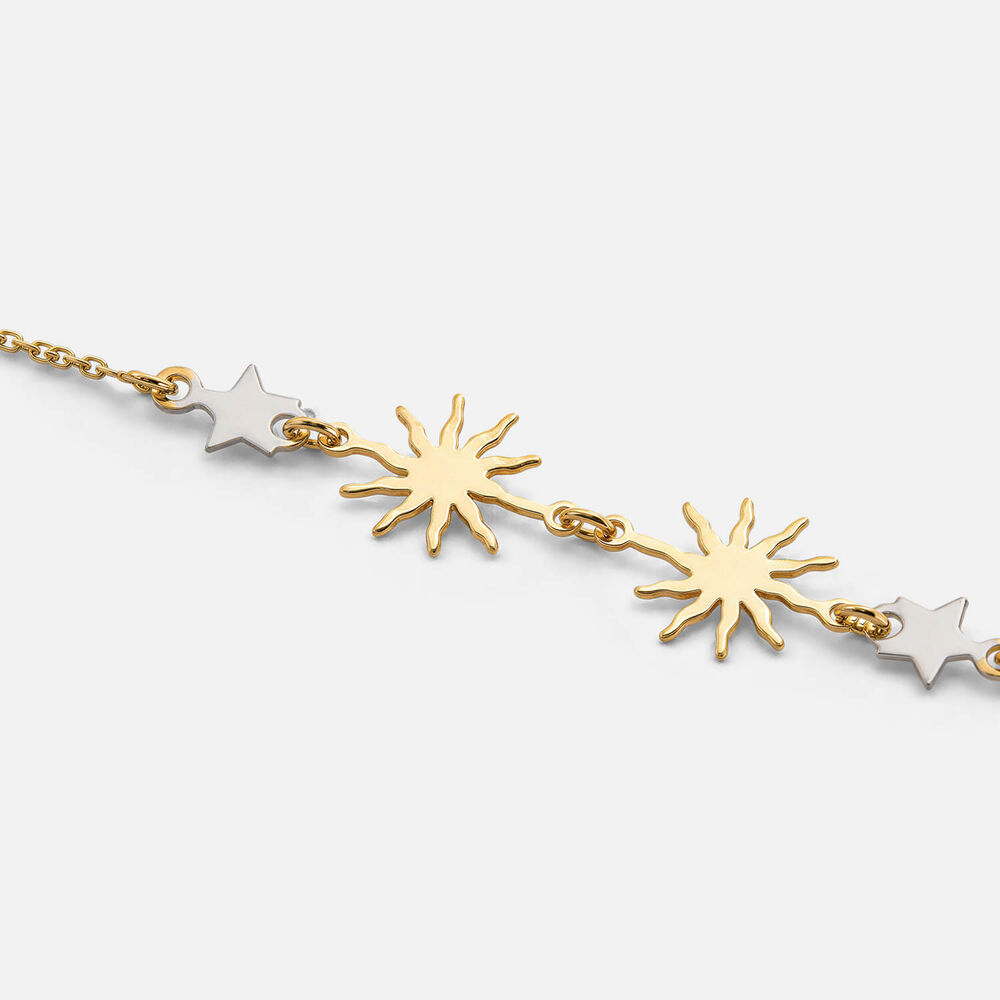9ct Yellow & White Gold Sun & Star Bracelet