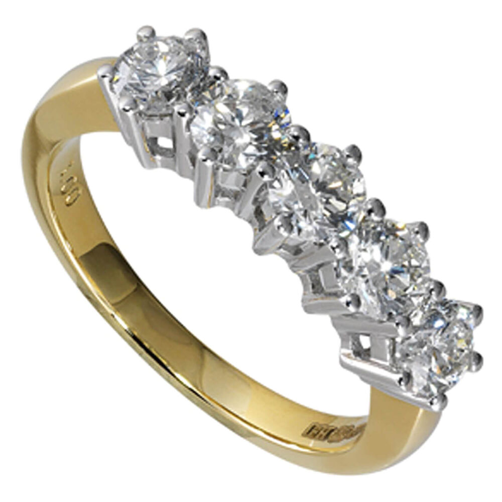 18ct gold 1.00 carat diamond five stone ring
